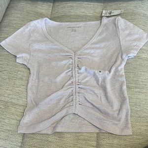 Cropped Ribbed T-shirt